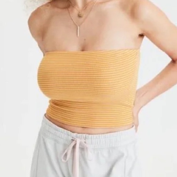 American Eagle Reversible Polka Dot Striped Strapless Bandeau Tube Top XS - Picture 1 of 4